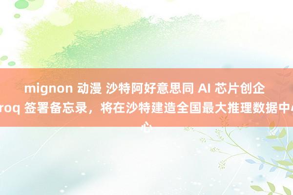 mignon 动漫 沙特阿好意思同 AI 芯片创企 Groq 签署备忘录，将在沙特建造全国最大推理数据中心