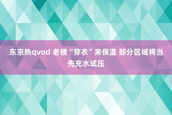 东京热qvod 老楼“穿衣”来保温 部分区域将当先充水试压