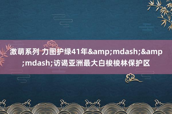 激萌系列 力图护绿41年&mdash;&mdash;访谒亚洲最大白梭梭林保护区